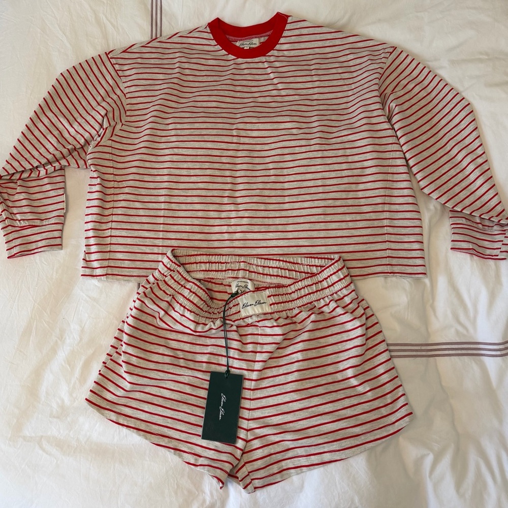 Sleeper Red Stripe Cotton Lounge Set - Sleeper